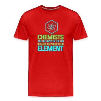 Chimie Chimiste Professeur de chimie - T-shirt bio Premium Homme - rouge - Devant - Damien (186cm)