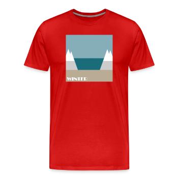 Hiver - T-shirt bio Premium Homme - rouge - Devant - Damien (186cm)