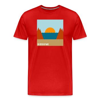 Autumn - Men's Premium Organic T-Shirt - red - Front - Damien (186cm)
