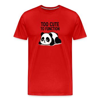 Too Cute To Function Panda - Men's Premium Organic T-Shirt - red - Front - Damien (186cm)