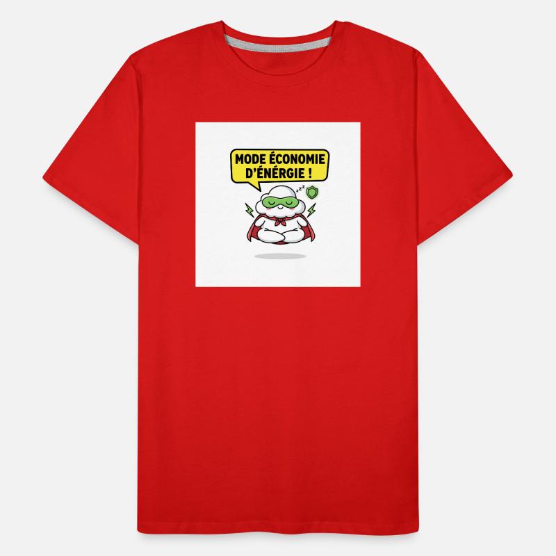 Superhero Cloud Saving Energy Mode Men's Premium Organic T-Shirt