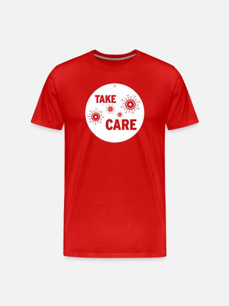 TAKE CARE - Men's Premium Organic T-Shirt - red