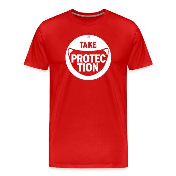 PRENDRE UNE PROTECTION - T-shirt bio Premium Homme - rouge - Devant - Damien (186cm)