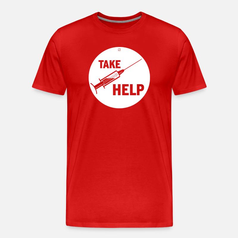 TAKE HELP - Men's Premium Organic T-Shirt - red