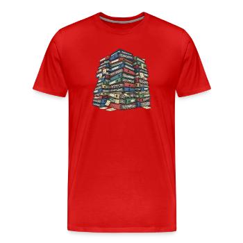 Folder Stack Office Chaos - Men's Premium Organic T-Shirt - red - Front - Damien (186cm)