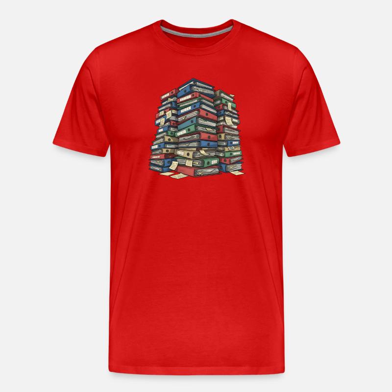 Folder Stack Office Chaos - Men's Premium Organic T-Shirt - red