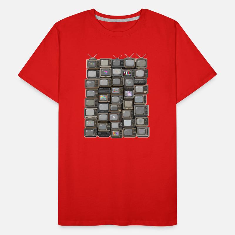 Retro TV Stack Collage Men's Premium Organic T-Shirt