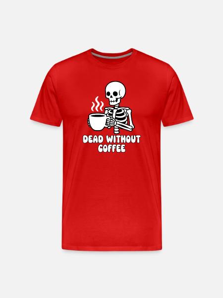 Dead Coffee Skeleton - Men's Premium Organic T-Shirt - red