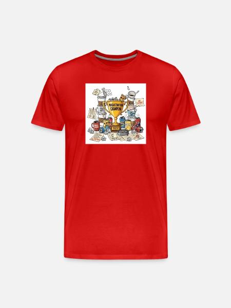 Procrastination Champion's Cup - Men's Premium Organic T-Shirt - red