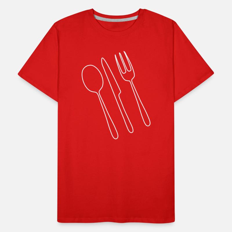 Couverts Fourchette Cuillère T-shirt bio Premium Homme
