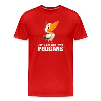Pelicans Pelican - Men's Premium Organic T-Shirt - red - Front - Damien (186cm)
