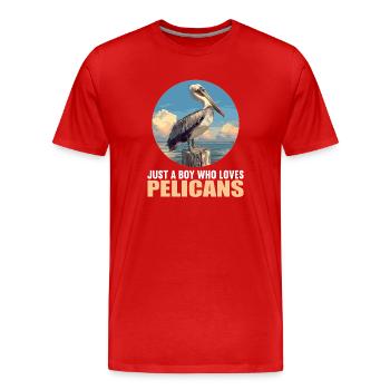 Pelicans Pelican - Men's Premium Organic T-Shirt - red - Front - Damien (186cm)