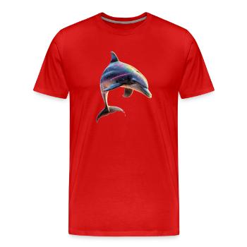 Dauphin Plongeur Dauphins Océan Dauphins mignons Dauphin - T-shirt bio Premium Homme - rouge - Devant - Damien (186cm)