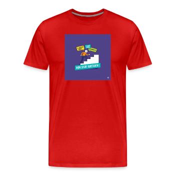 Mein täglicher Sport: motivierende Schimpfwörter - Männer Premium Bio T-Shirt - Rot - Vorne - Damien (186cm)
