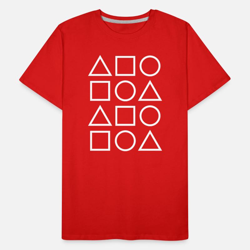 Geometric Glyph Grid Men's Premium Organic T-Shirt