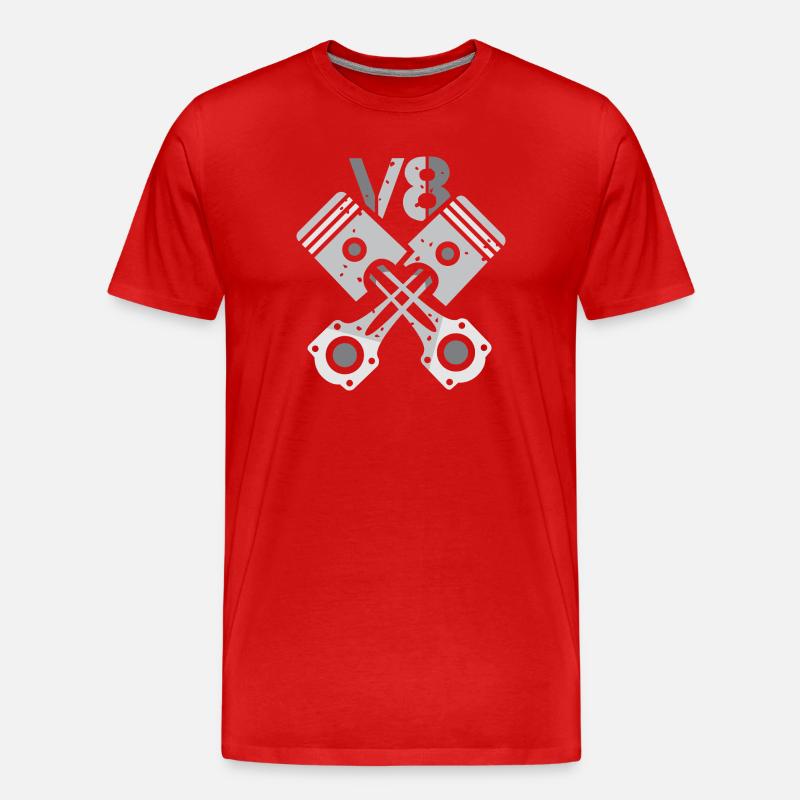 V8 Engine Piston – Mechanic Power Design - Men's Premium Organic T-Shirt - red