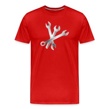 Jeu de clés – Outils et artisanat - T-shirt bio Premium Homme - rouge - Devant - Damien (186cm)