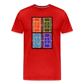 Tennis Courts Shirtm hoodie for tennis fans - Men's Premium Organic T-Shirt - red - Front - Damien (186cm)
