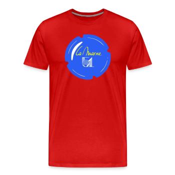 Capsule la Marne 51 - T-shirt bio Premium Homme - rouge - Devant - Damien (186cm)