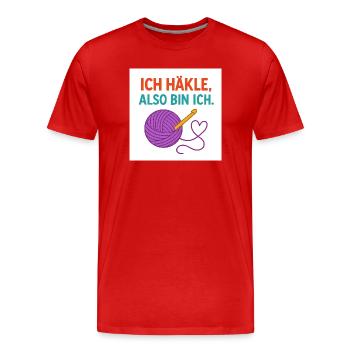Je crochete, donc je suis - T-shirt bio Premium Homme - rouge - Devant - Damien (186cm)