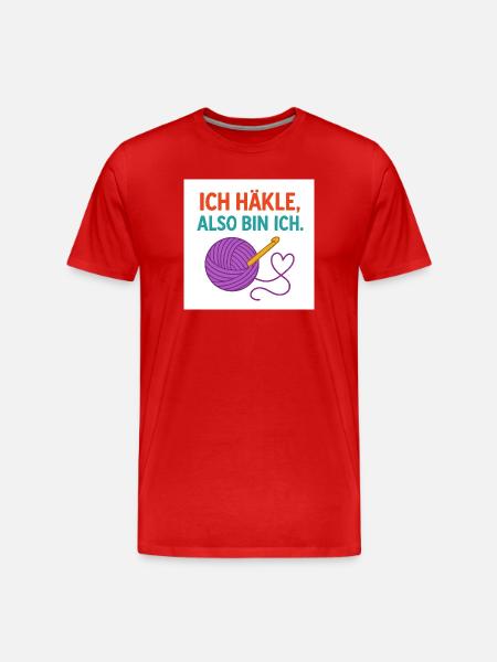 I crochet, therefore I am - Men's Premium Organic T-Shirt - red