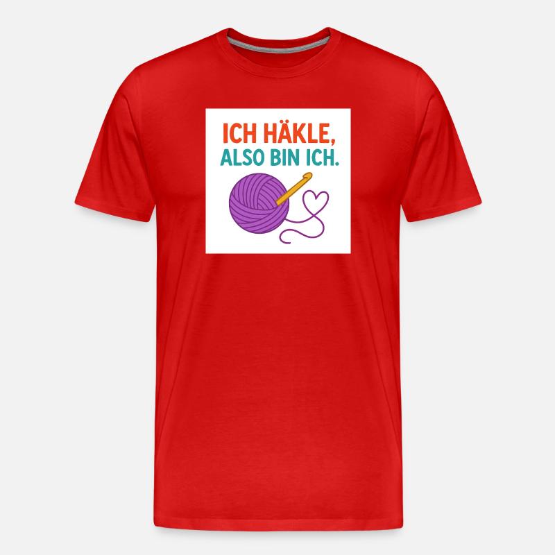 Je crochete, donc je suis - T-shirt bio Premium Homme - rouge