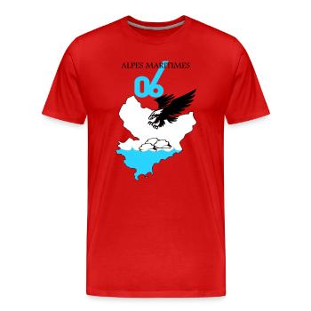 Alpes Maritimes - T-shirt bio Premium Homme - rouge - Devant - Damien (186cm)