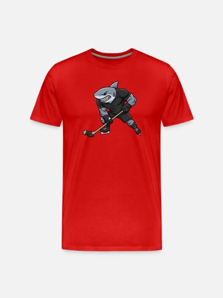 Megalodon Owner Strong Hockey Player Cool - Men's Premium Organic T-Shirt - red