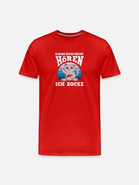 Can't hear you – I'm playing cat - Men's Premium Organic T-Shirt - red