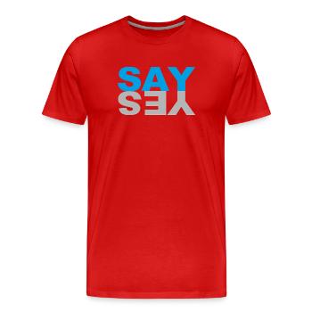 SAY YES - Männer Premium Bio T-Shirt - Rot - Vorne - Damien (186cm)