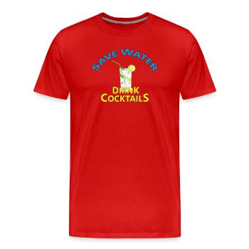 COCKTAILS - Männer Premium Bio T-Shirt - Rot - Vorne - Damien (186cm)