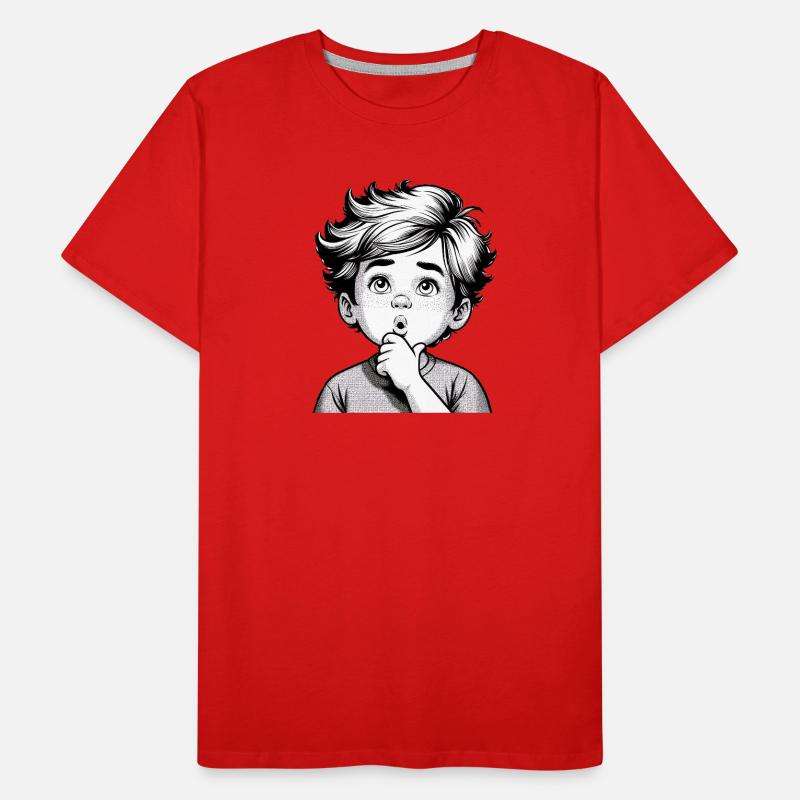 Surprised Thoughtful Boy | Thoughtful Boy Men's Premium Organic T-Shirt