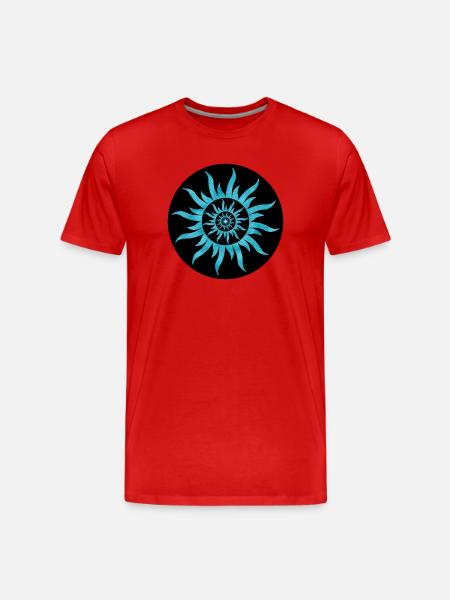 Sun Spiral Blue Sapphire - Men's Premium Organic T-Shirt - red