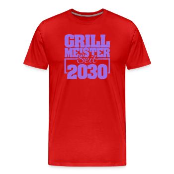 2030 - Männer Premium Bio T-Shirt - Rot - Vorne - Damien (186cm)