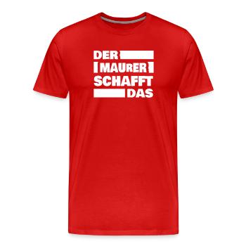 Bricklayer as work - Men's Premium Organic T-Shirt - red - Front - Damien (186cm)
