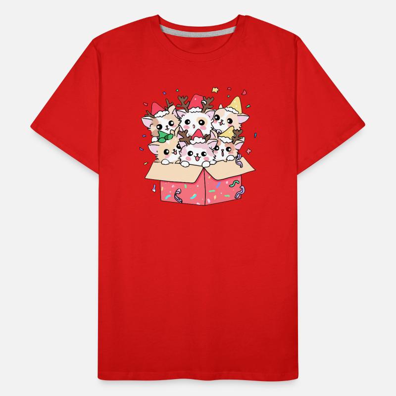 Chat de Noël Aide du Père Noël Chatons - vacances T-shirt bio Premium Homme