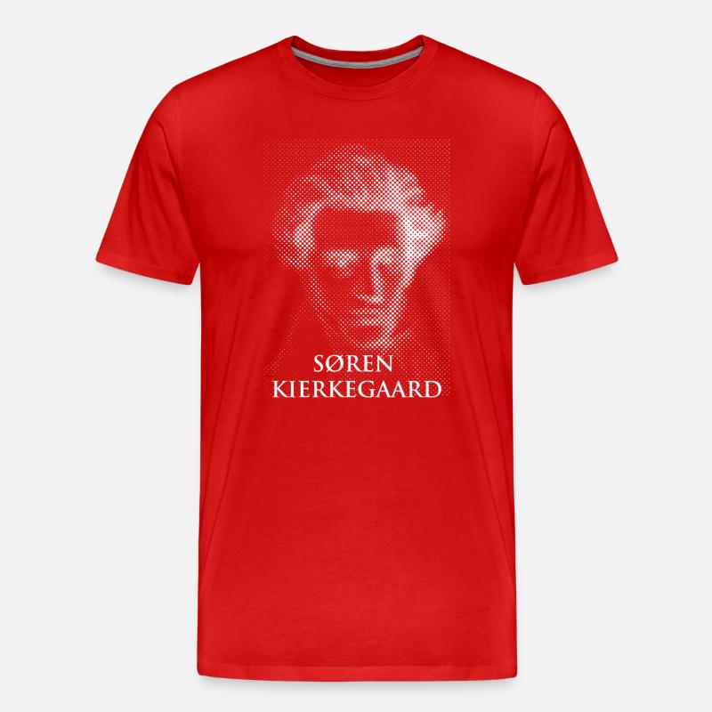 Existenzielles Søren Kierkegaard-Porträt - Männer Premium Bio T-Shirt - Rot