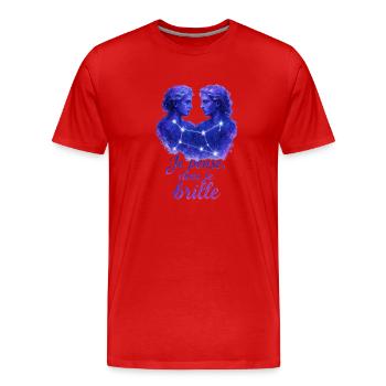 Signe astrologique des Gémeaux - Astrologie - T-shirt bio Premium Homme - rouge - Devant - Damien (186cm)