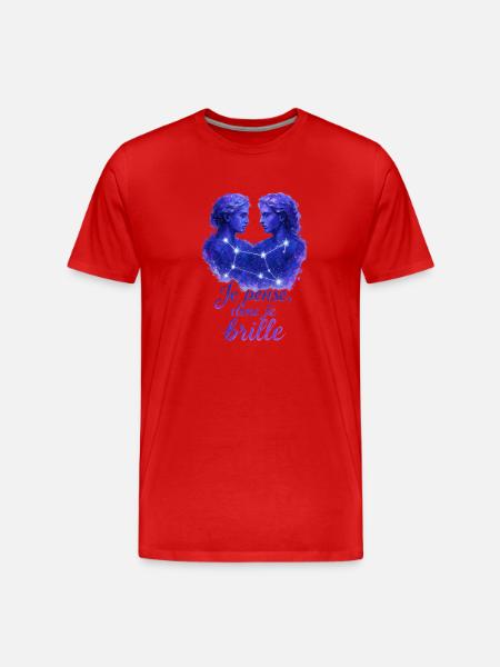 Zwillinge Sternzeichen - Astrologie - Männer Premium Bio T-Shirt - Rot
