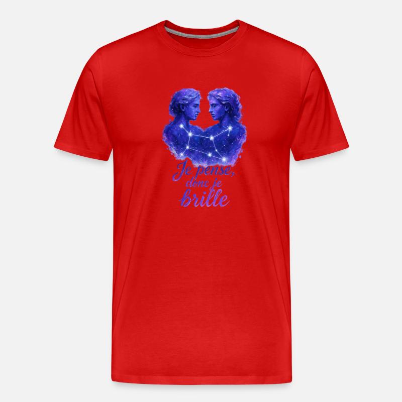 Zwillinge Sternzeichen - Astrologie - Männer Premium Bio T-Shirt - Rot