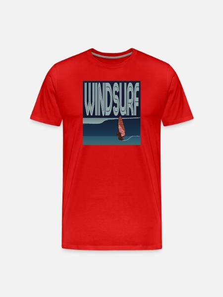Windsurfer in wave - Men's Premium Organic T-Shirt - red