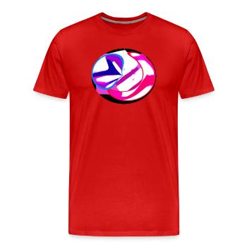 Neon Swirl Abstract - Men's Premium Organic T-Shirt - red - Front - Damien (186cm)