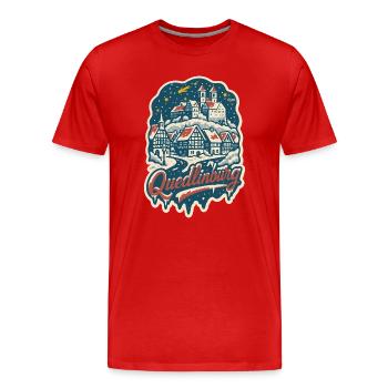 Quedlinburg Winter Magic - Men's Premium Organic T-Shirt - red - Front - Damien (186cm)