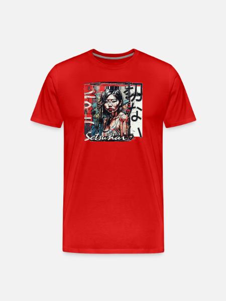 Manga Graffiti Fille de Désir - T-shirt bio Premium Homme - rouge