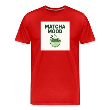 Humeur Matcha - T-shirt bio Premium Homme - rouge - Devant - Damien (186cm)