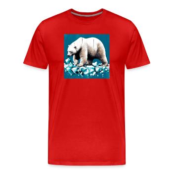 ours blanc - T-shirt bio Premium Homme - rouge - Devant - Damien (186cm)