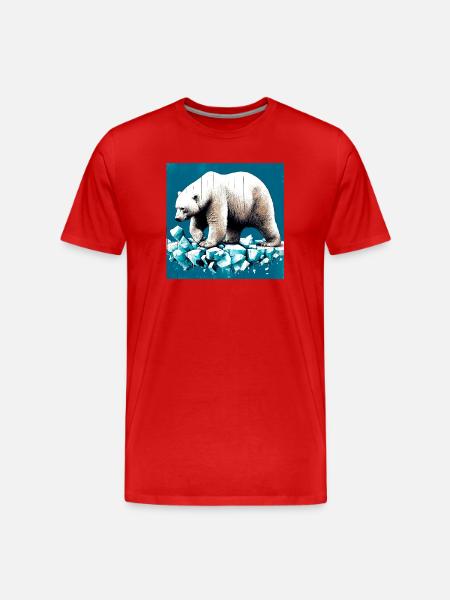 ours blanc - T-shirt bio Premium Homme - rouge