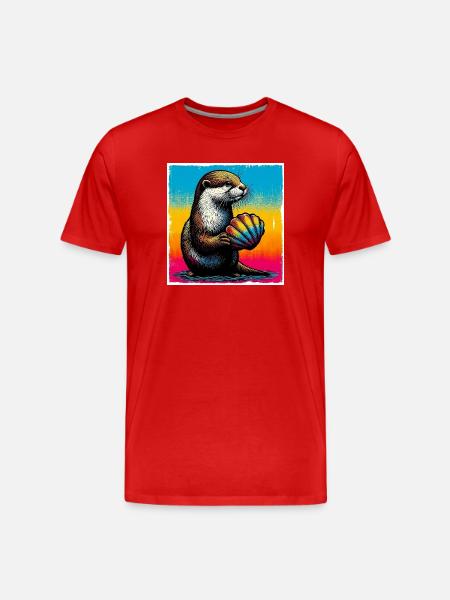 loutre - T-shirt bio Premium Homme - rouge