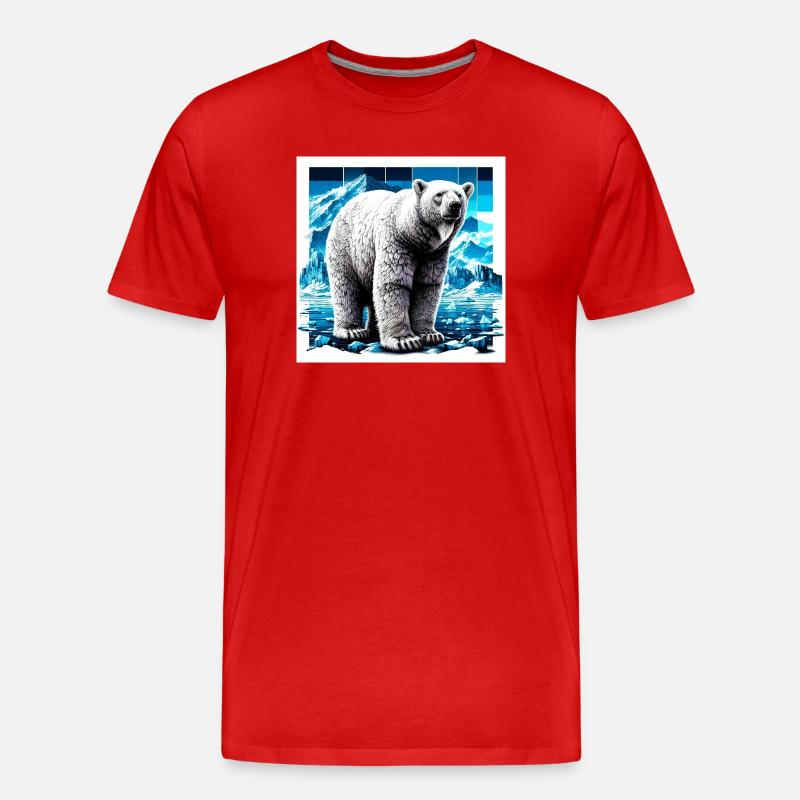 Eisbär - Männer Premium Bio T-Shirt - Rot
