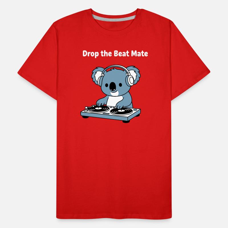 Drop the Beat Koala DJ Männer Premium Bio T-Shirt